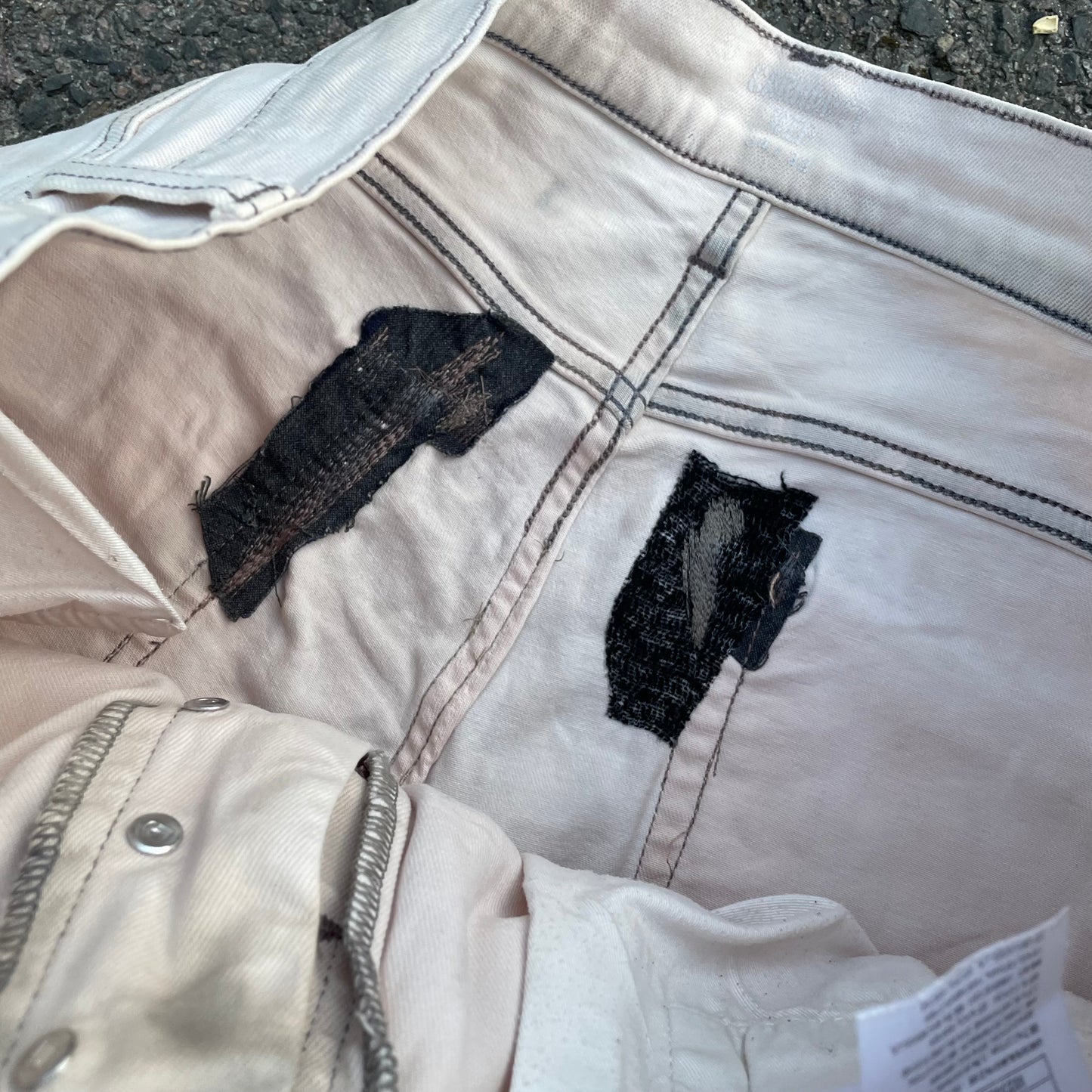 Custom Carhartt Phoenix Print Workwear Pants – White with Artwork | 1 of 1 Reworked Denim