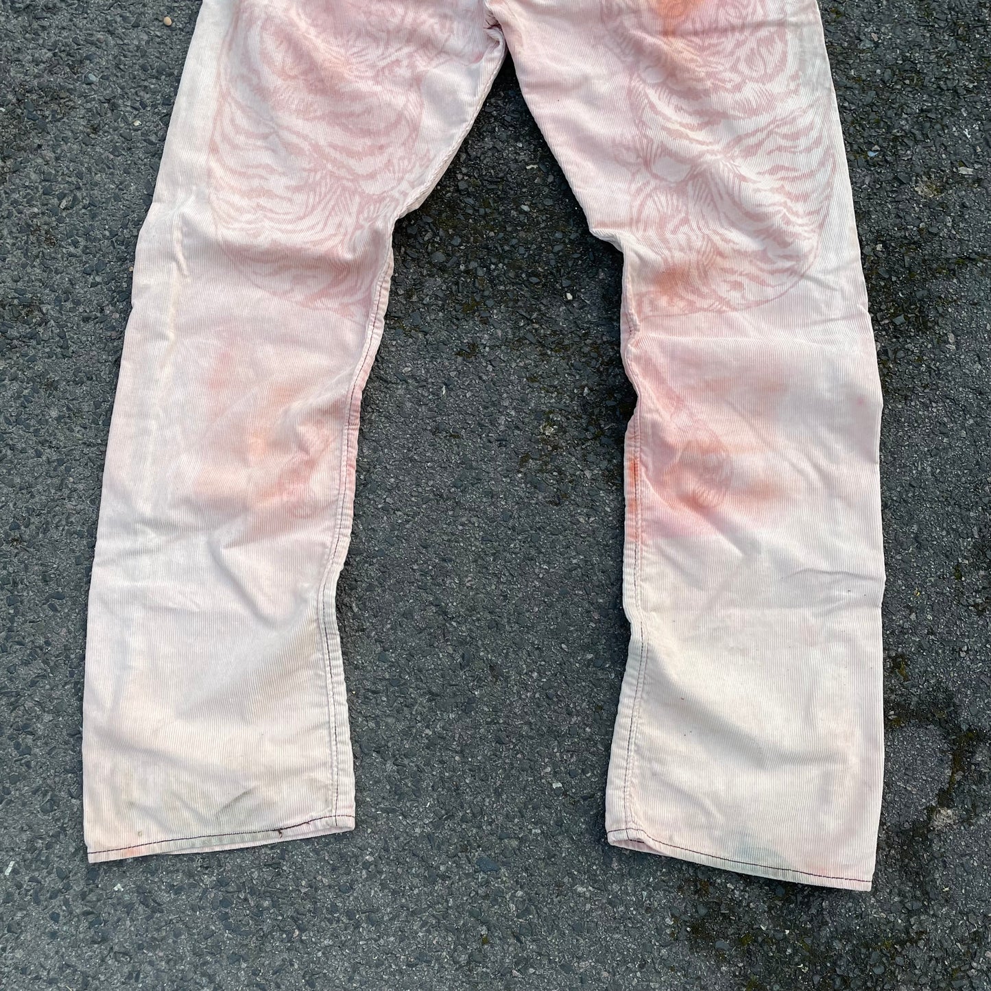 Custom Levi’s Two Tiger Print Jeans – Beige with Artwork | 1 of 1 Reworked Denim