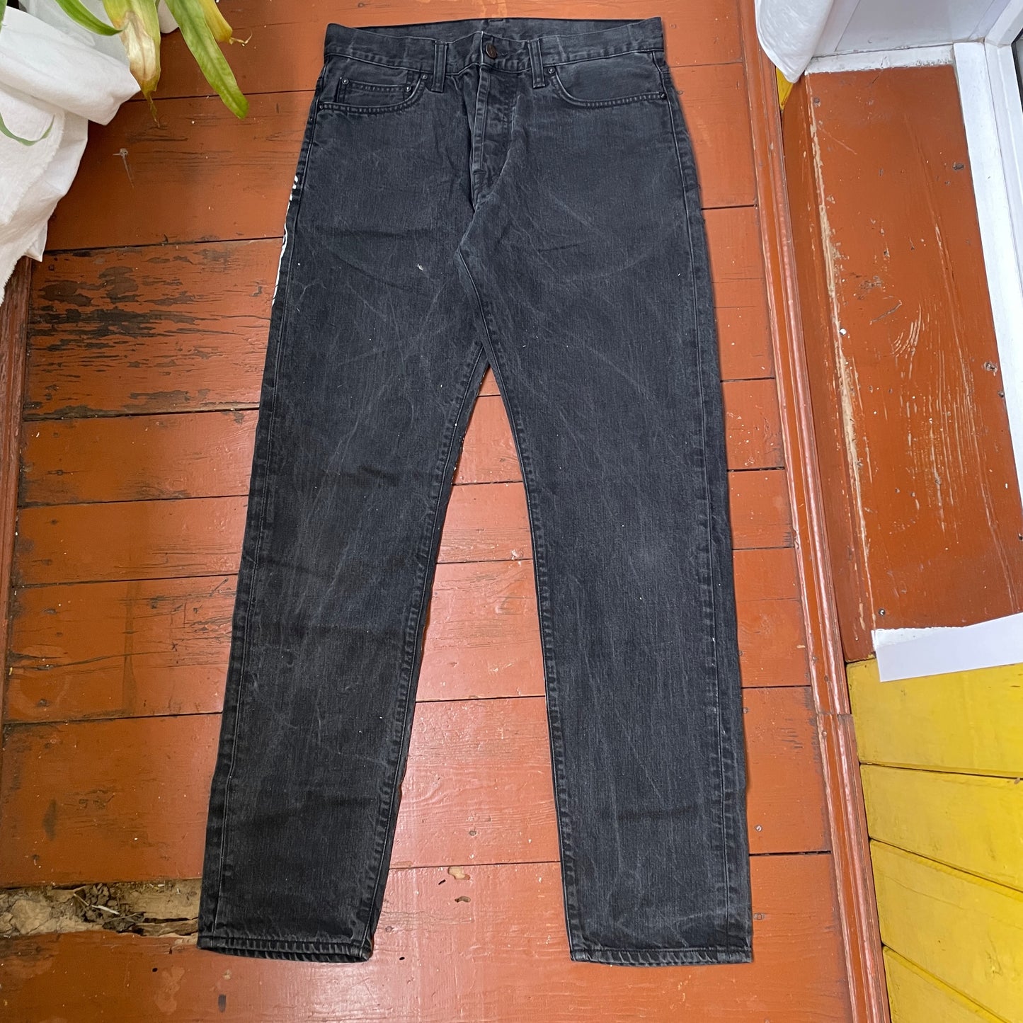 Custom Carhartt Snake Jeans – White Serpent Print on Black Denim | Alt Streetwear 1 of 1 Reworked Pants