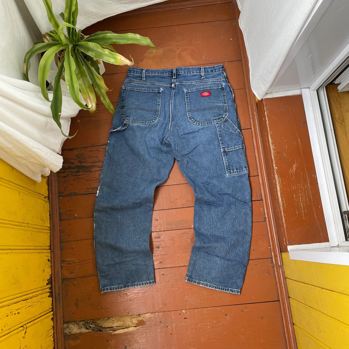 Custom Dickies Snake Jeans – White Cobra Print on Distressed Denim | Vintage Workwear Reworked 1 of 1