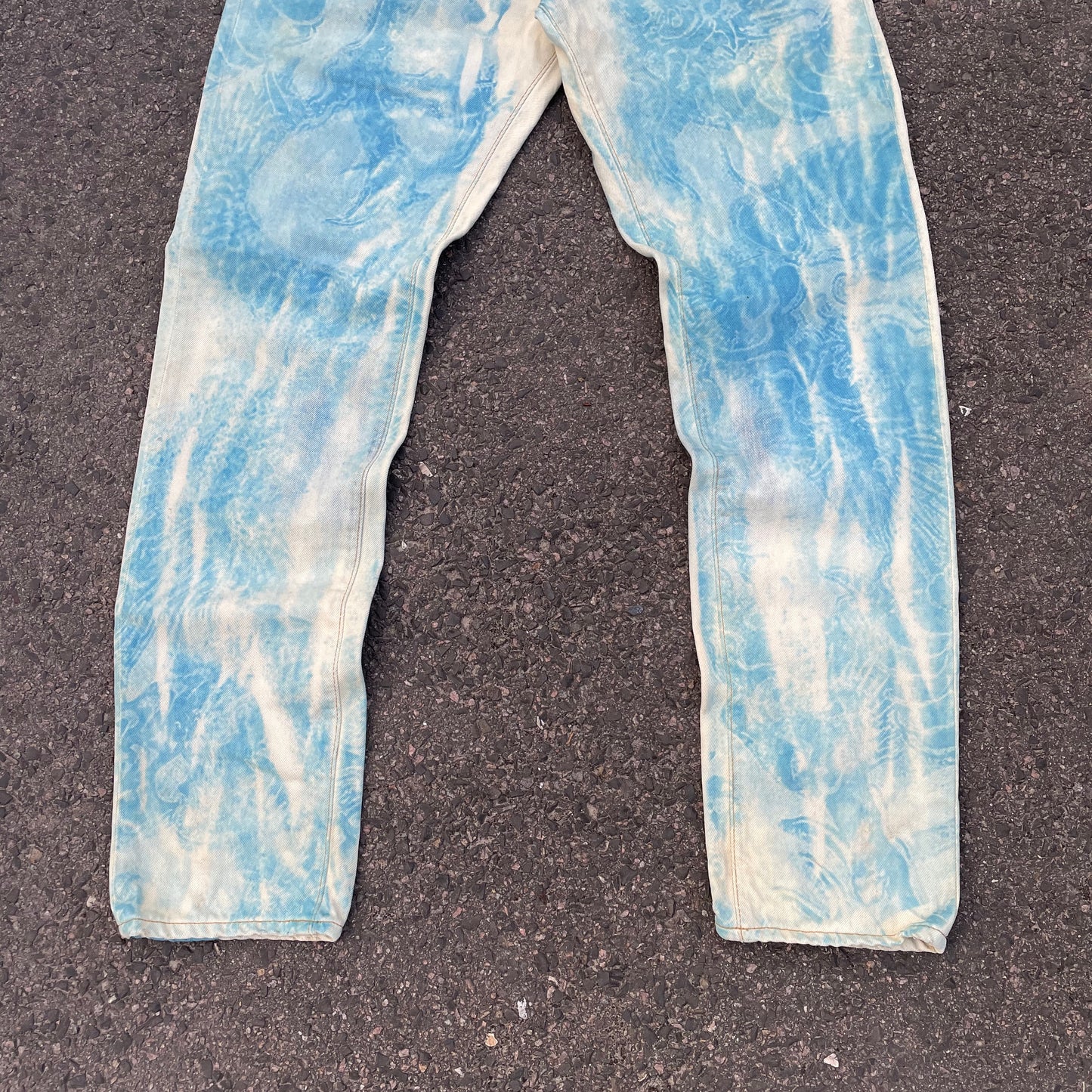 Custom Carhartt Dragon Jeans – Washed Blue Dragon Art | Vintage Workwear 1 of 1