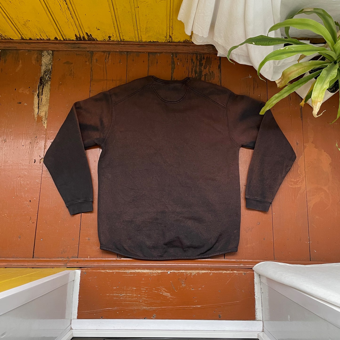 Custom Russell Spider Crewneck – Hand-Printed Black Tarantula on Bleached Faded Sweatshirt | Vintage Fit
