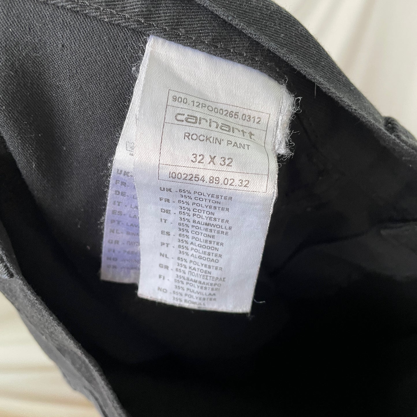 Custom Carhartt Black Pants – Handprinted Cross | Vintage Workwear 1 of 1