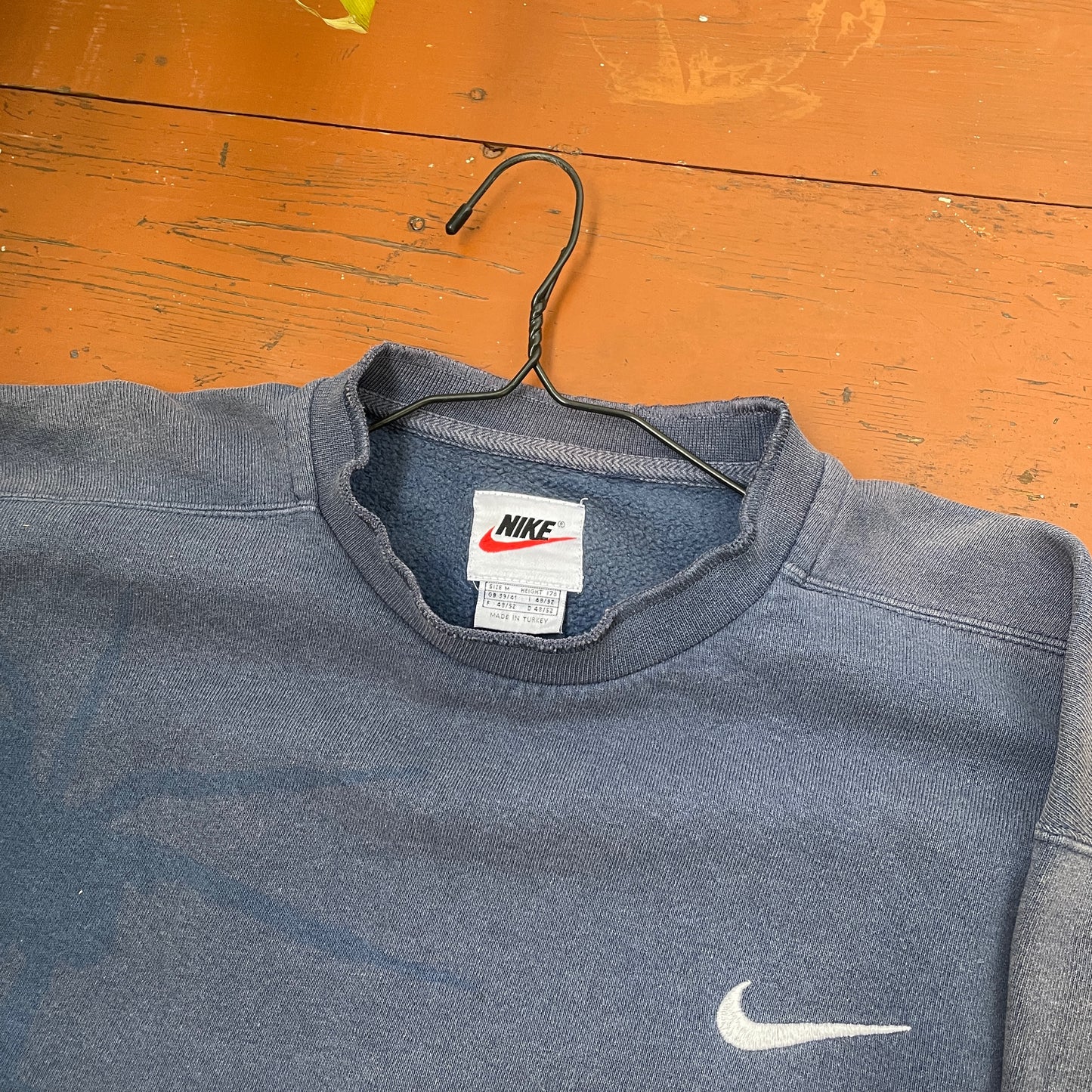 Custom Nike 90s Spider Sweatshirt โ Faded Blue with Subtle Spider Motif | Vintage Alt Streetwear 1 of 1