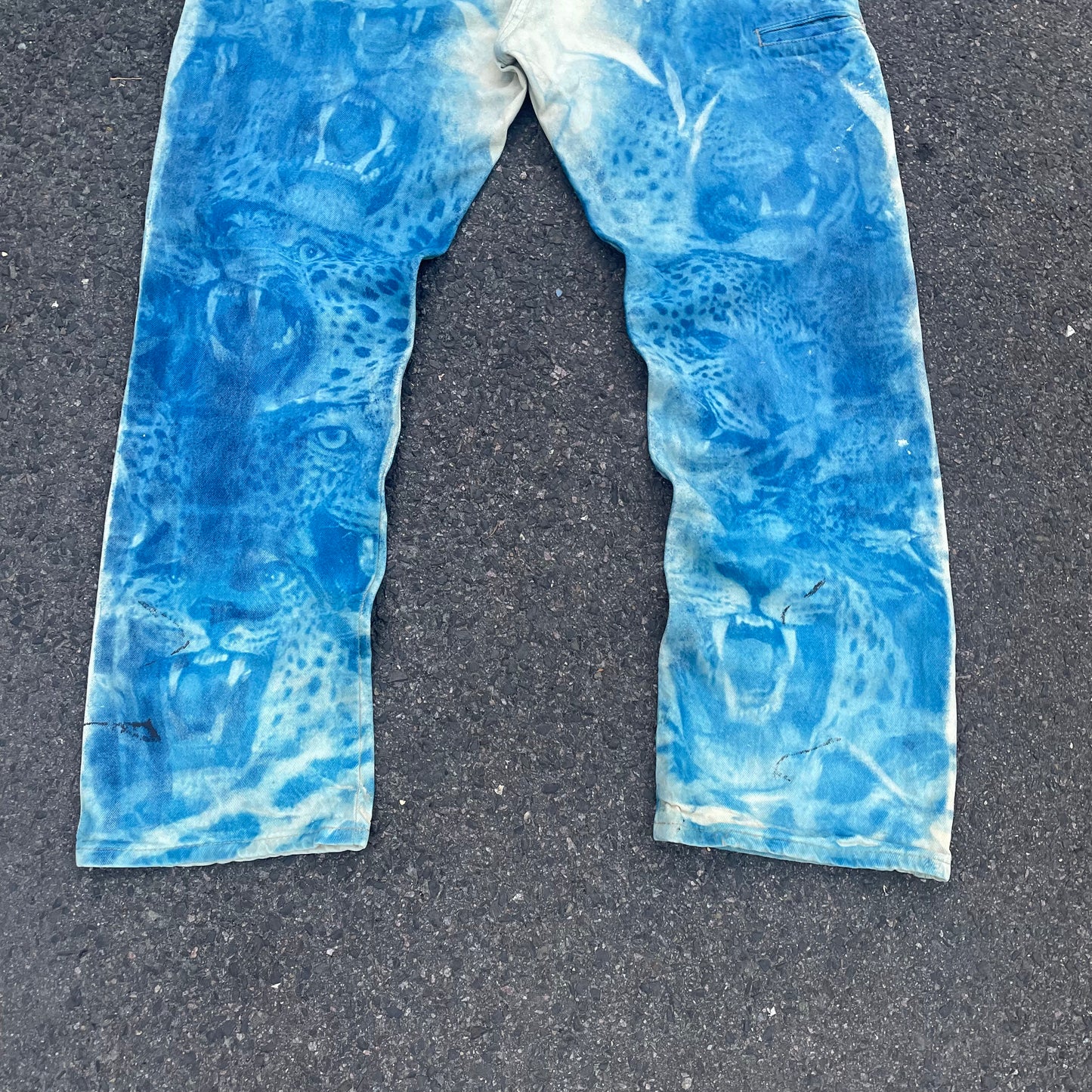 Custom Dickies Tiger Print Workwear Pants – Blue with All-Over Graphic | 1 of 1 Reworked Canvas