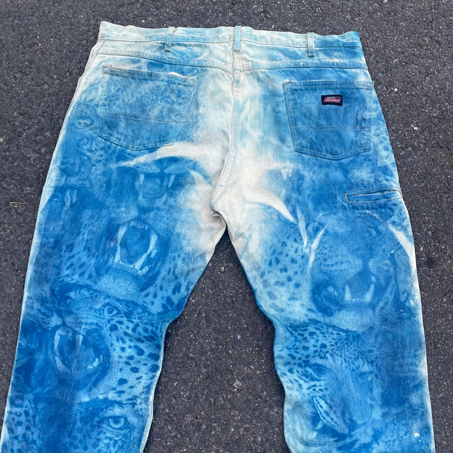 Custom Dickies Tiger Print Workwear Pants – Blue with All-Over Graphic | 1 of 1 Reworked Canvas