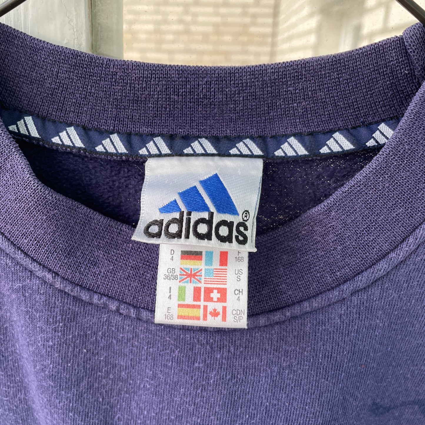 Faded 90s Adidas Sweatshirt โ Hand-Faded with Black Spider Pattern | Vintage Sportswear 1 of 1