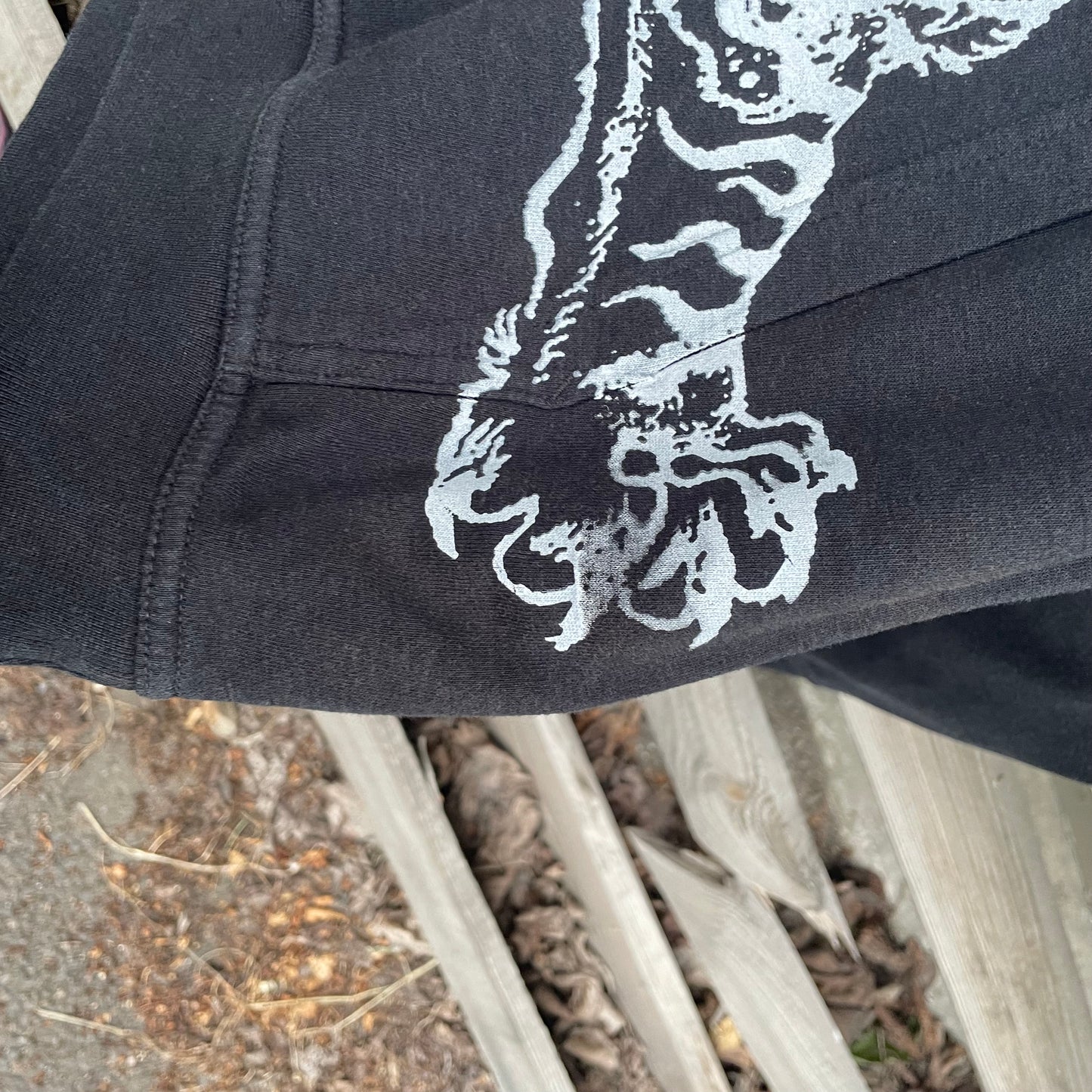 Custom Nike Tiger Print Sweatshirt – Black with White Artwork | 1 of 1 Reworked