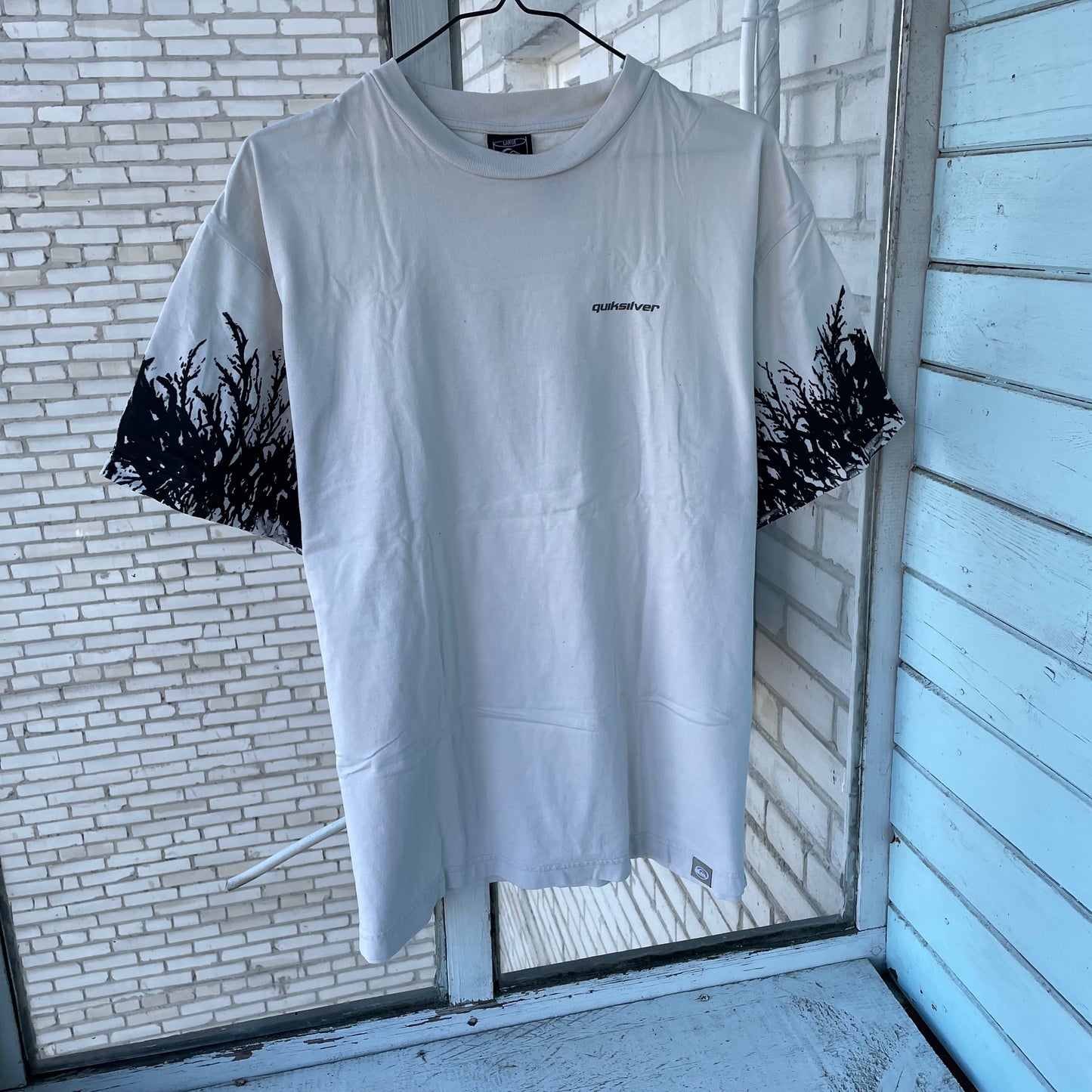 Custom Y2K Graphic Tee – White Oversized with Root Sleeve Print | Vintage Streetwear 1 of 1