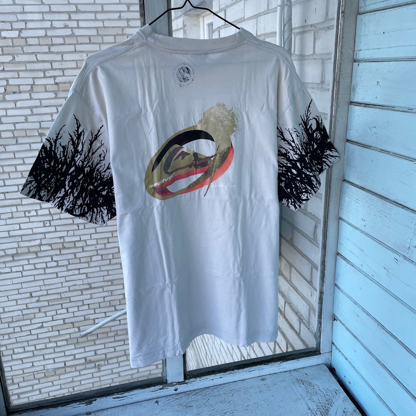 Custom Y2K Graphic Tee – White Oversized with Root Sleeve Print | Vintage Streetwear 1 of 1