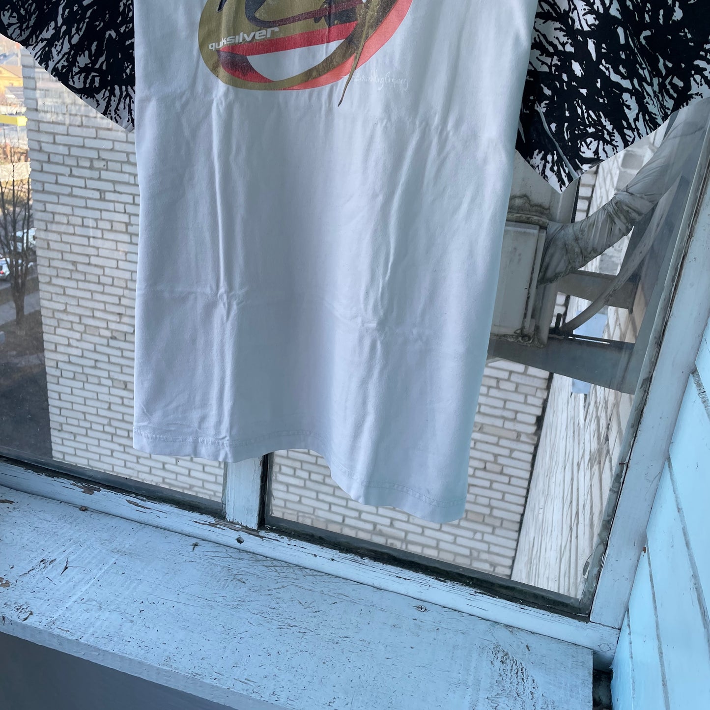 Custom Y2K Graphic Tee – White Oversized with Root Sleeve Print | Vintage Streetwear 1 of 1
