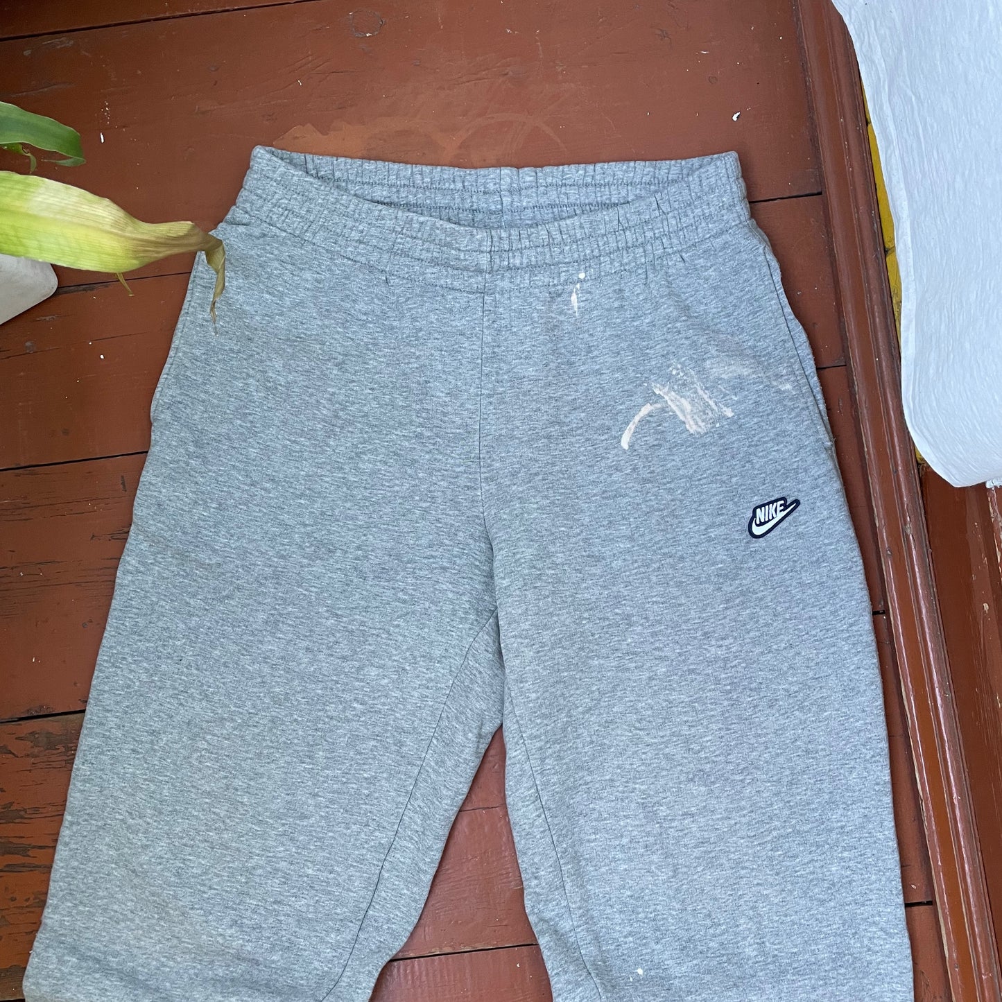 Custom Nike Sweatpants – Grey with Black Leg Print | Vintage Grunge 1 of 1