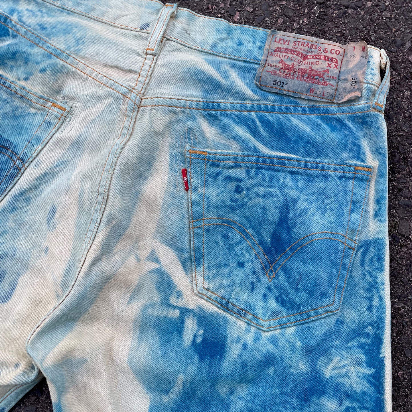Hand-Reworked Leopard Print Jeans – Blue Art Denim Pants, 1 of 1 Upcycled Piece