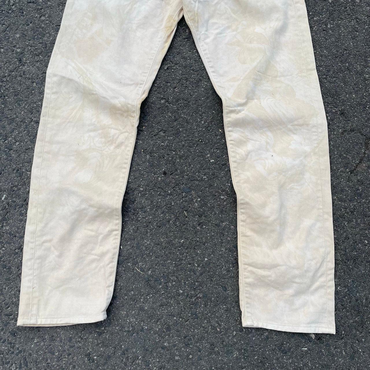 Bleached Carhartt Jeans – Hand-Treated 1 of 1 Pale Beige Denim, Minimal Grunge Look