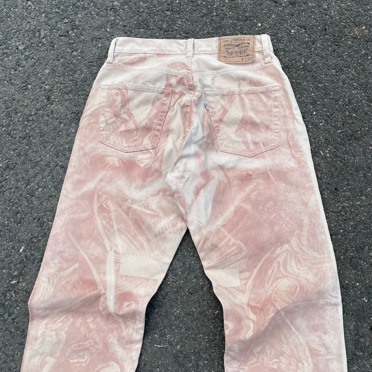 Custom Levi’s Angelic Scene Pants – Faded Religious Art | Vintage Denim 1 of 1
