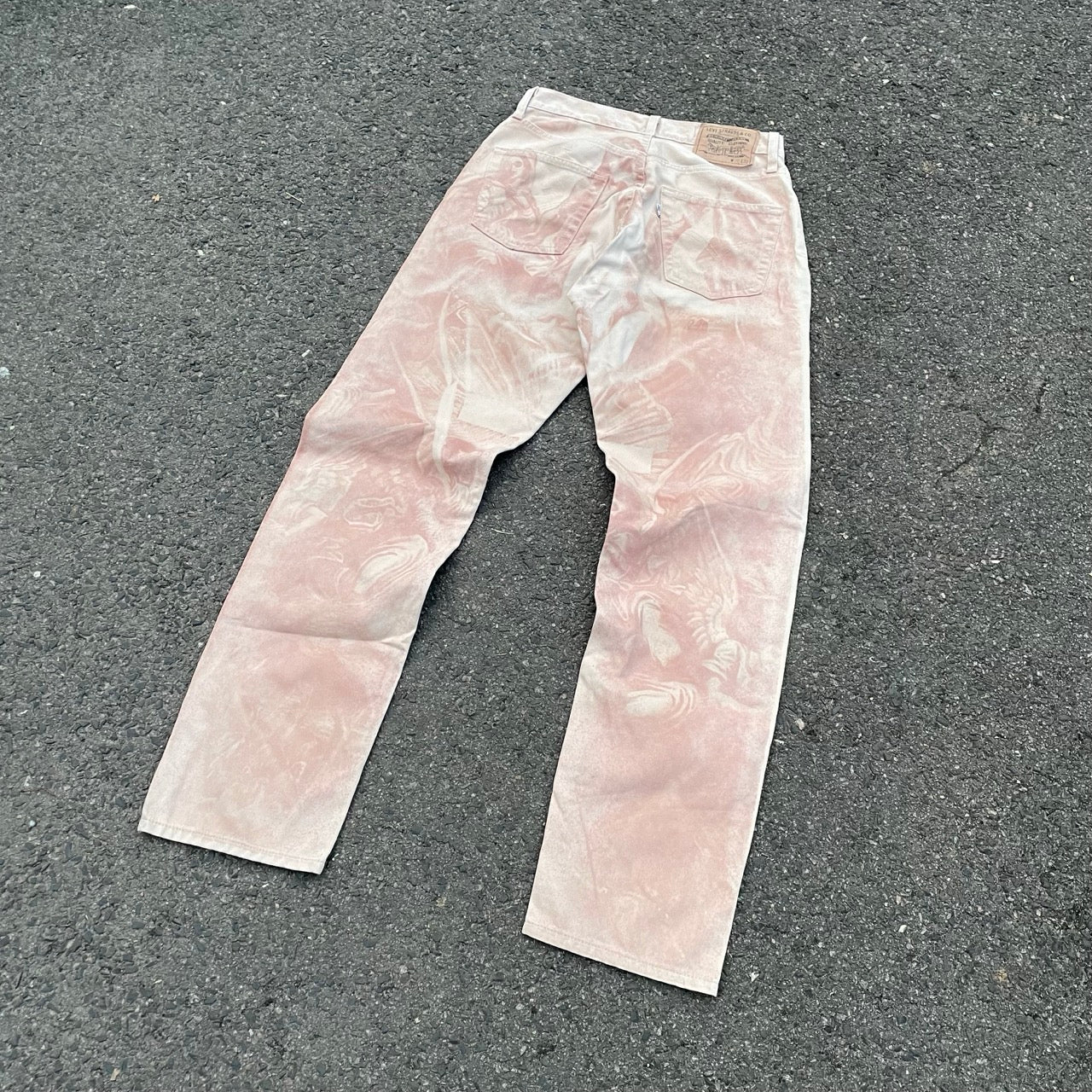 Custom Levi’s Angelic Scene Pants – Faded Religious Art | Vintage Denim 1 of 1