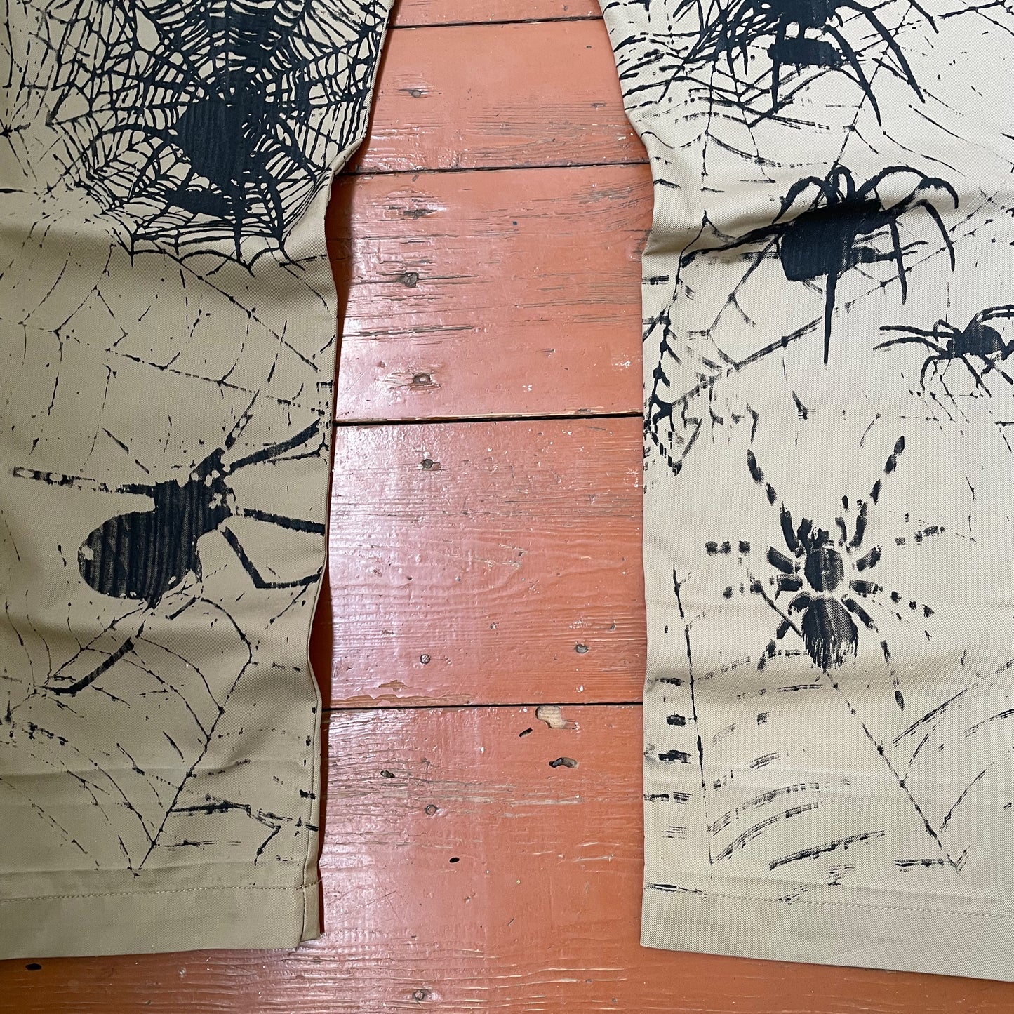 Custom Carhartt Chino Pants – Spider Web Print | Vintage Workwear 1 of 1