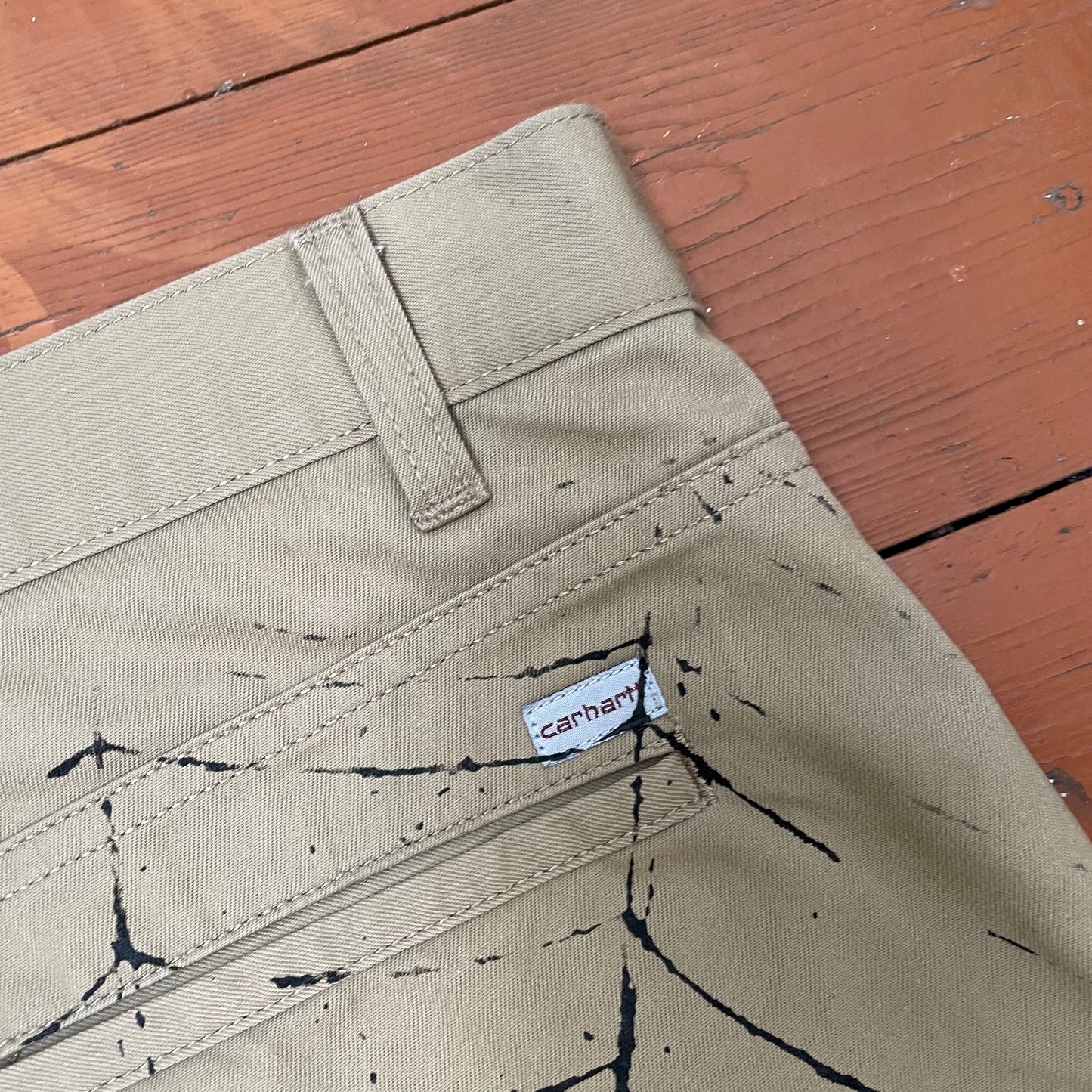 Custom Carhartt Chino Pants – Spider Web Print | Vintage Workwear 1 of 1