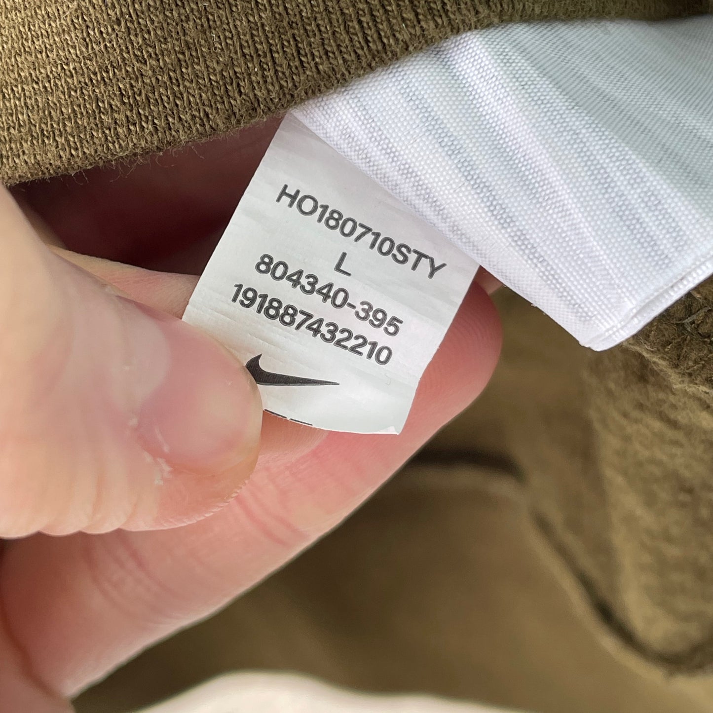 Custom Nike Sweatshirt – Olive Green with White Tiger Print | Vintage Sportswear Grunge 1 of 1