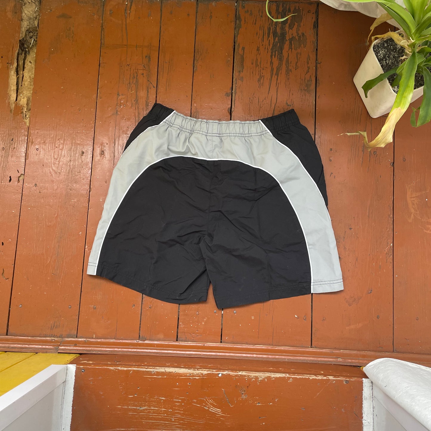 Custom Nike Grunge Shorts – Handprinted Bone Art | Vintage Sportswear 1 of 1