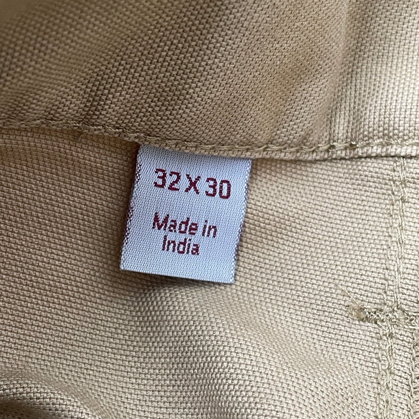 Custom Carhartt Mythical Creature Print Pants – Beige/Khaki Subtle Art | 1 of 1 Reworked Workwear