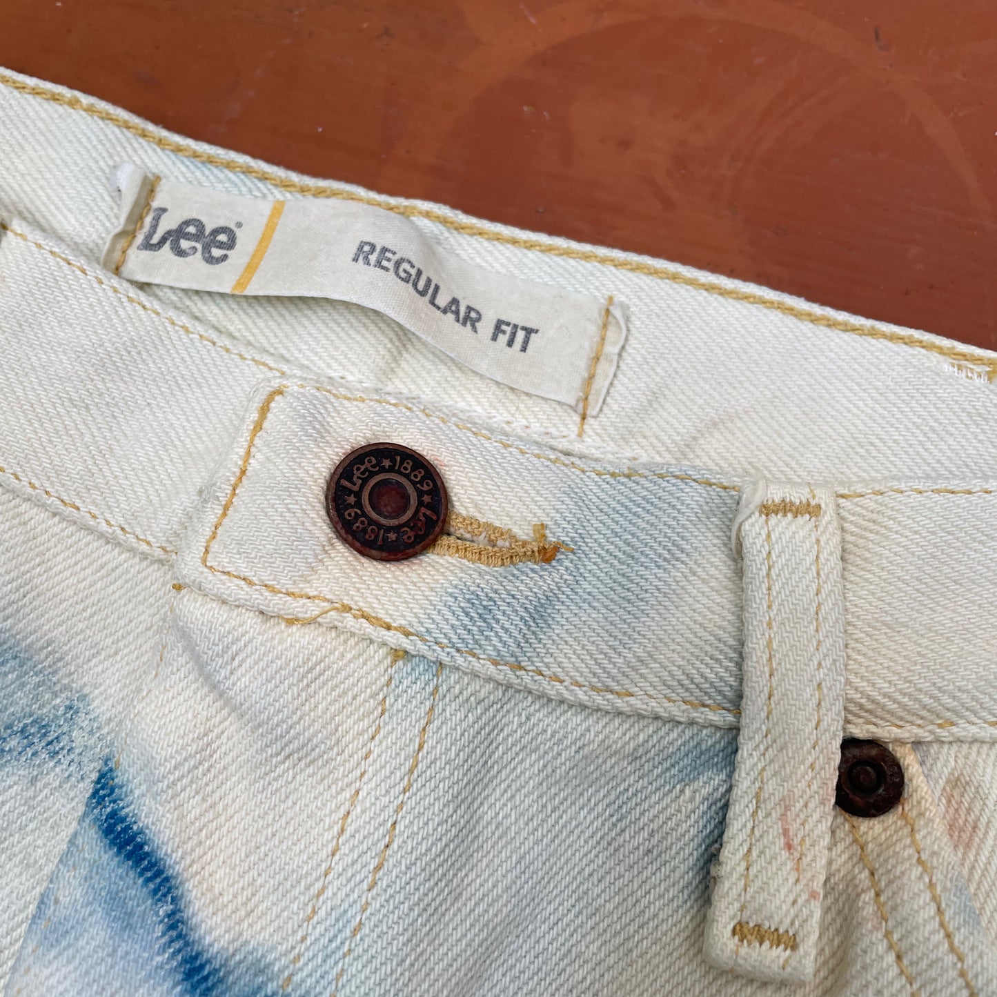 Custom Lee Octopus Jeans – Hand-Faded Blue Octopus Art | Vintage 1 of 1
