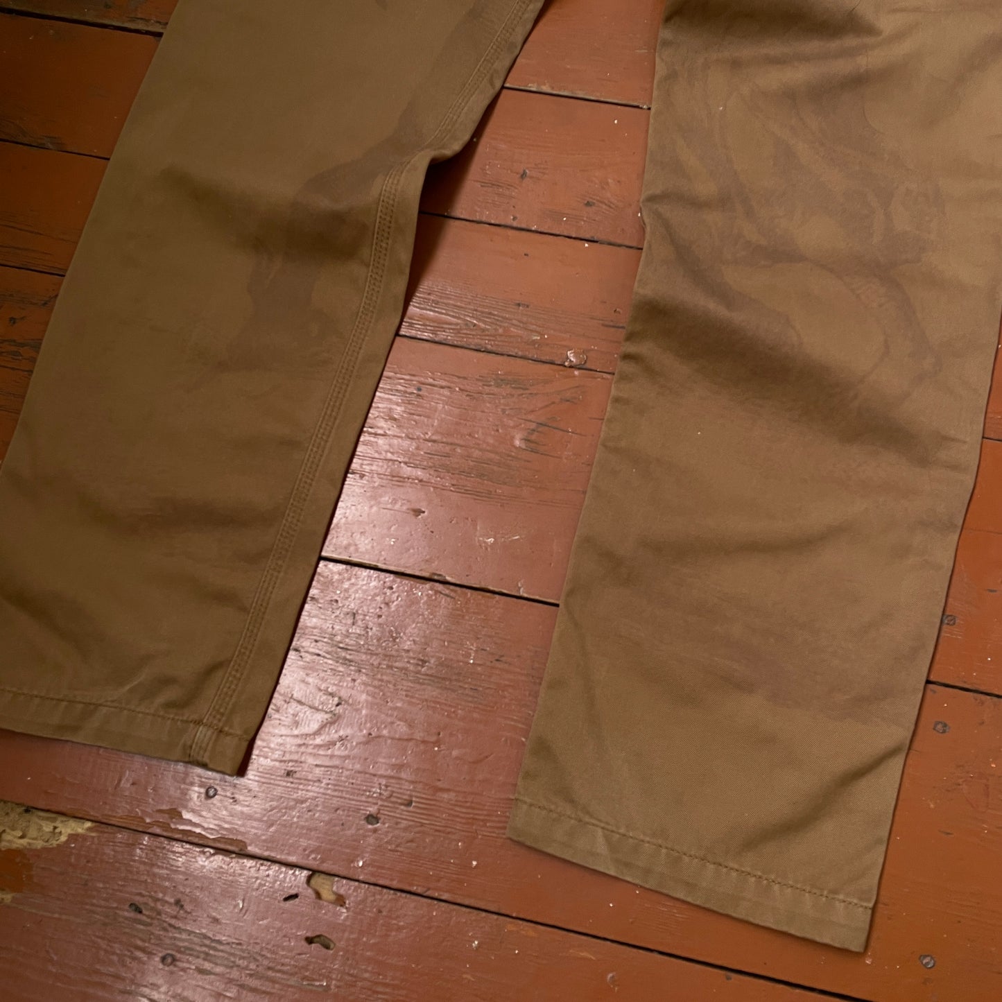 Custom Carhartt Angel and Demon Pants โ Dark Brown Print | Vintage Workwear 1 of 1