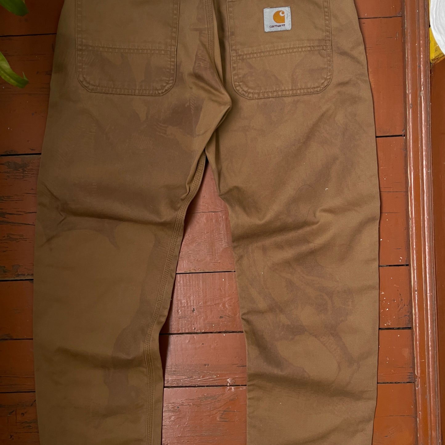 Custom Carhartt Angel and Demon Pants โ Dark Brown Print | Vintage Workwear 1 of 1