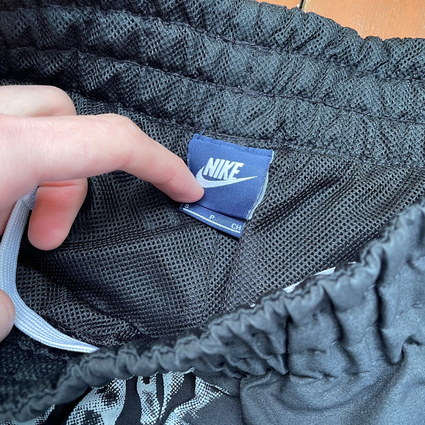Custom Nike Bone Shorts – Handprinted White Bone Art on Black | Vintage Grunge