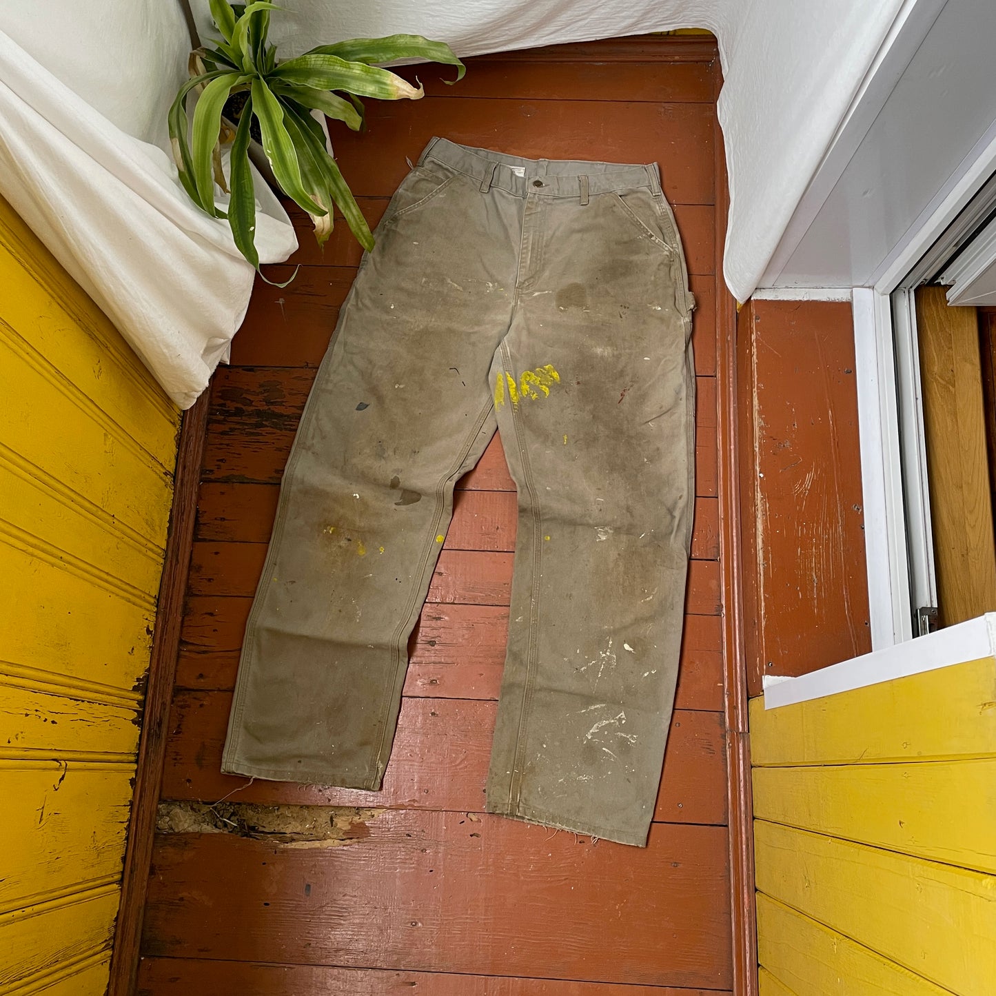 Custom Carhartt Dragon Work Pants โ 90s Faded Green | Vintage Utility Streetwear 1 of 1