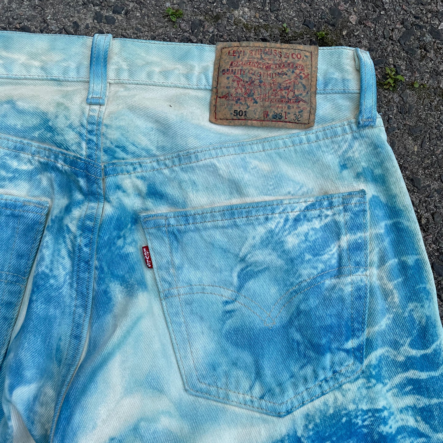 Custom Levi’s Blue Landscape Jeans – Hand-Finished | Vintage Unisex 1 of 1
