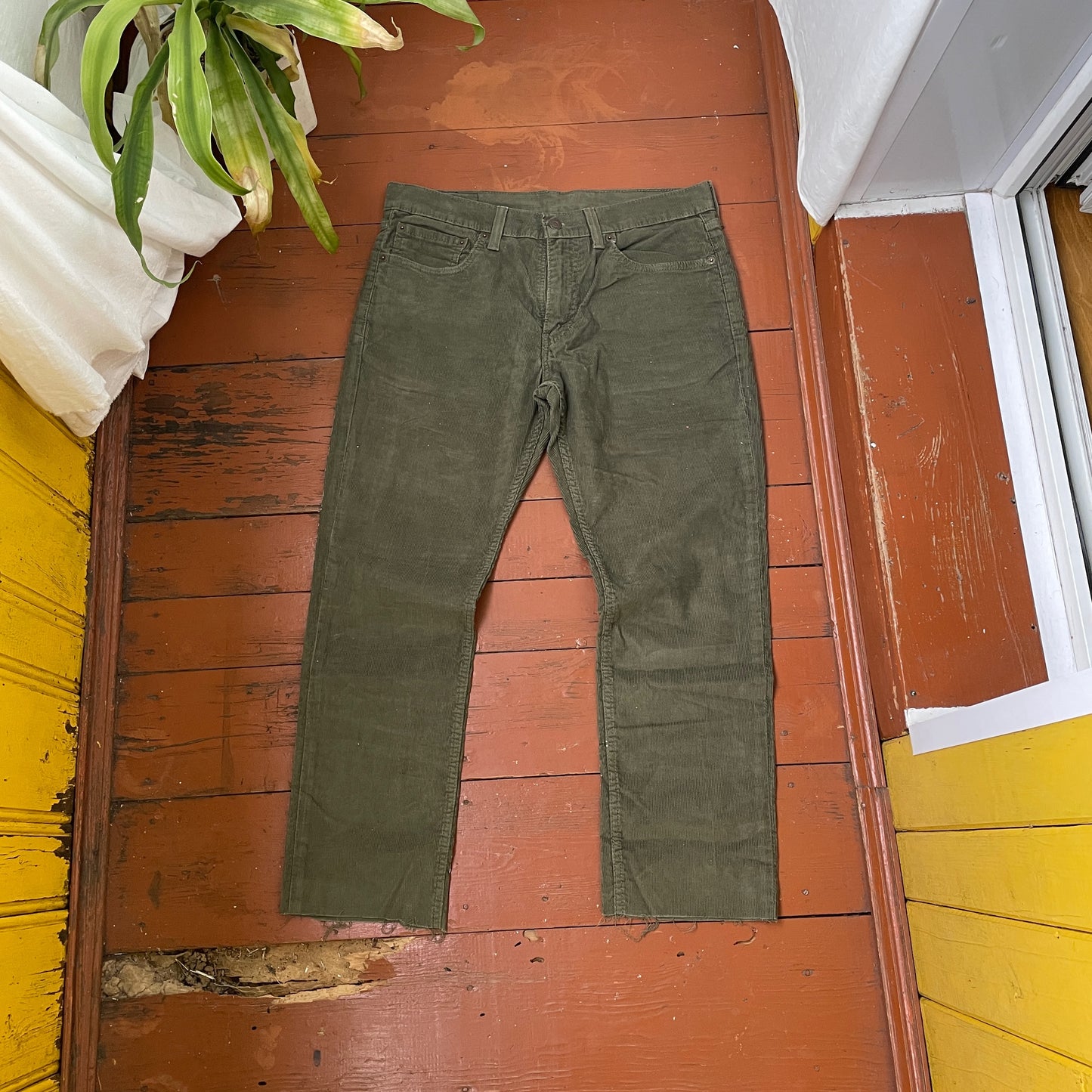 Custom Dickies Dragon Pants โ Handprinted White Dragon on Olive Green Canvas | Vintage Workwear 1 of 1