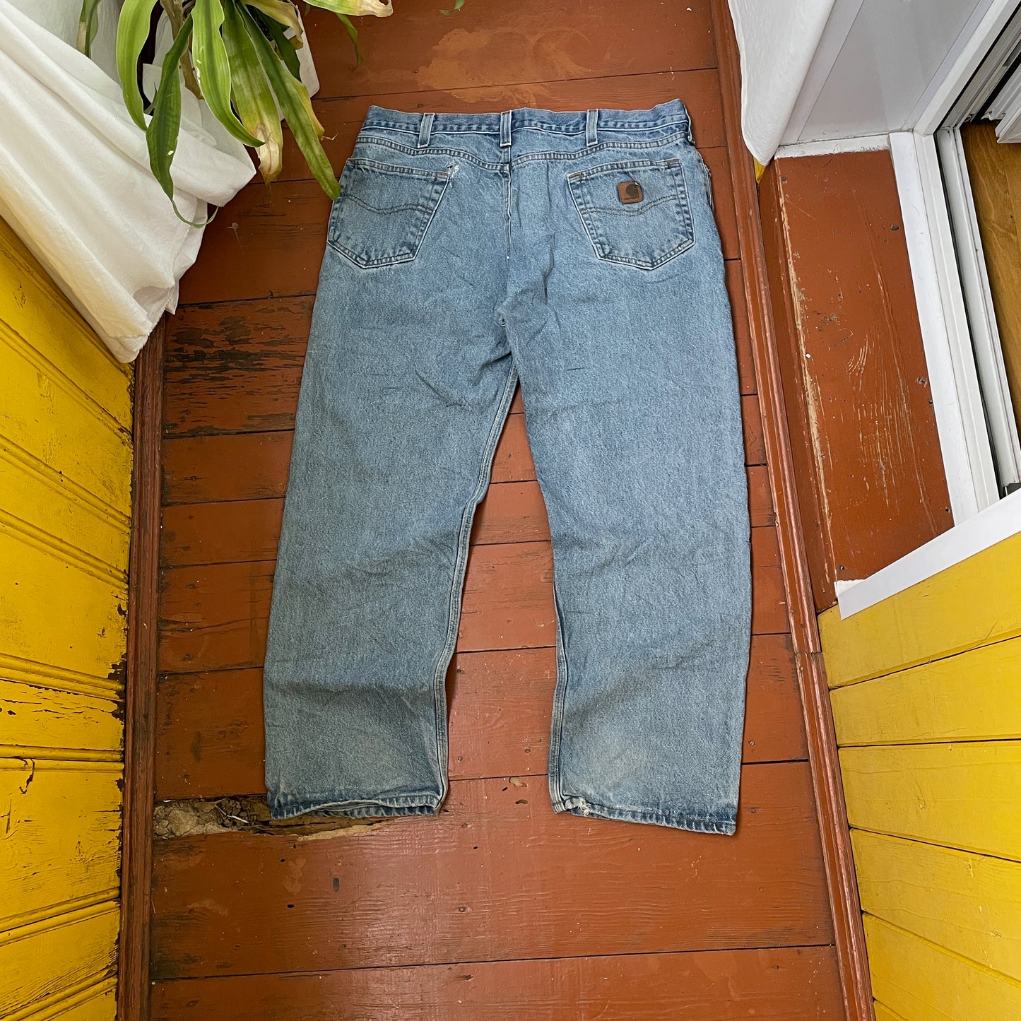 Custom Carhartt Snake Jeans โ 90s Vintage Denim with Black Serpent Print | 1 of 1 Streetwear Art