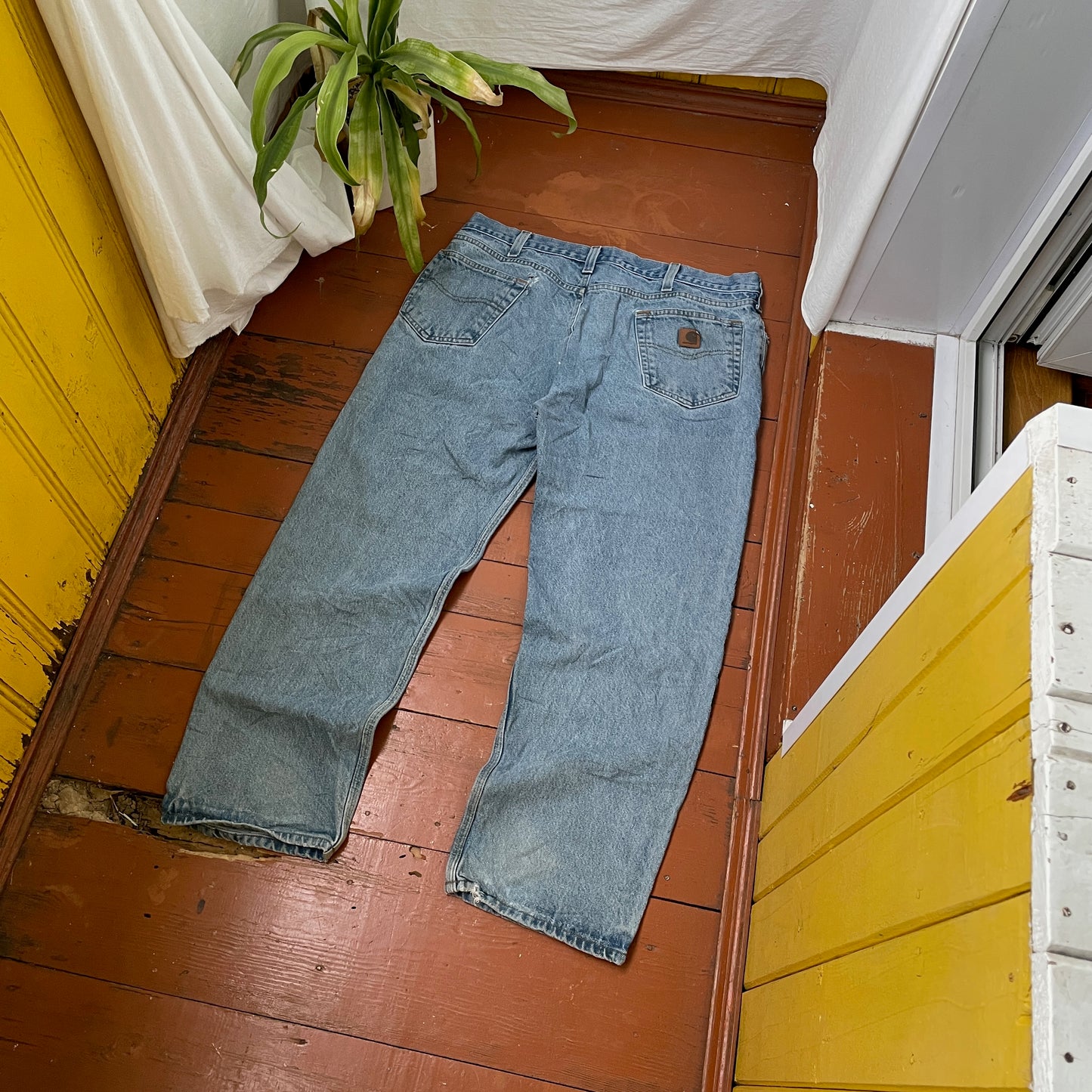 Custom Carhartt Snake Jeans โ 90s Vintage Denim with Black Serpent Print | 1 of 1 Streetwear Art