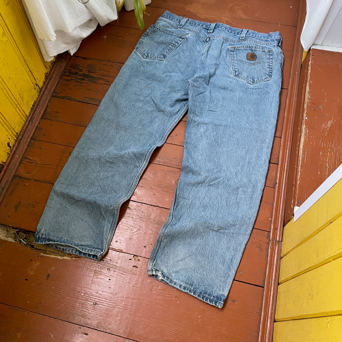Custom Carhartt Snake Jeans โ 90s Vintage Denim with Black Serpent Print | 1 of 1 Streetwear Art