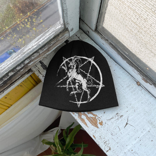 Streetwear Y2K Beanie Hat Grunge ALT Op!um SK8 Baphomet
