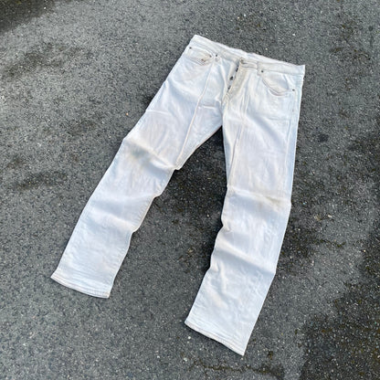 Custom Carhartt Phoenix Print Workwear Pants – White with Artwork | 1 of 1 Reworked Denim