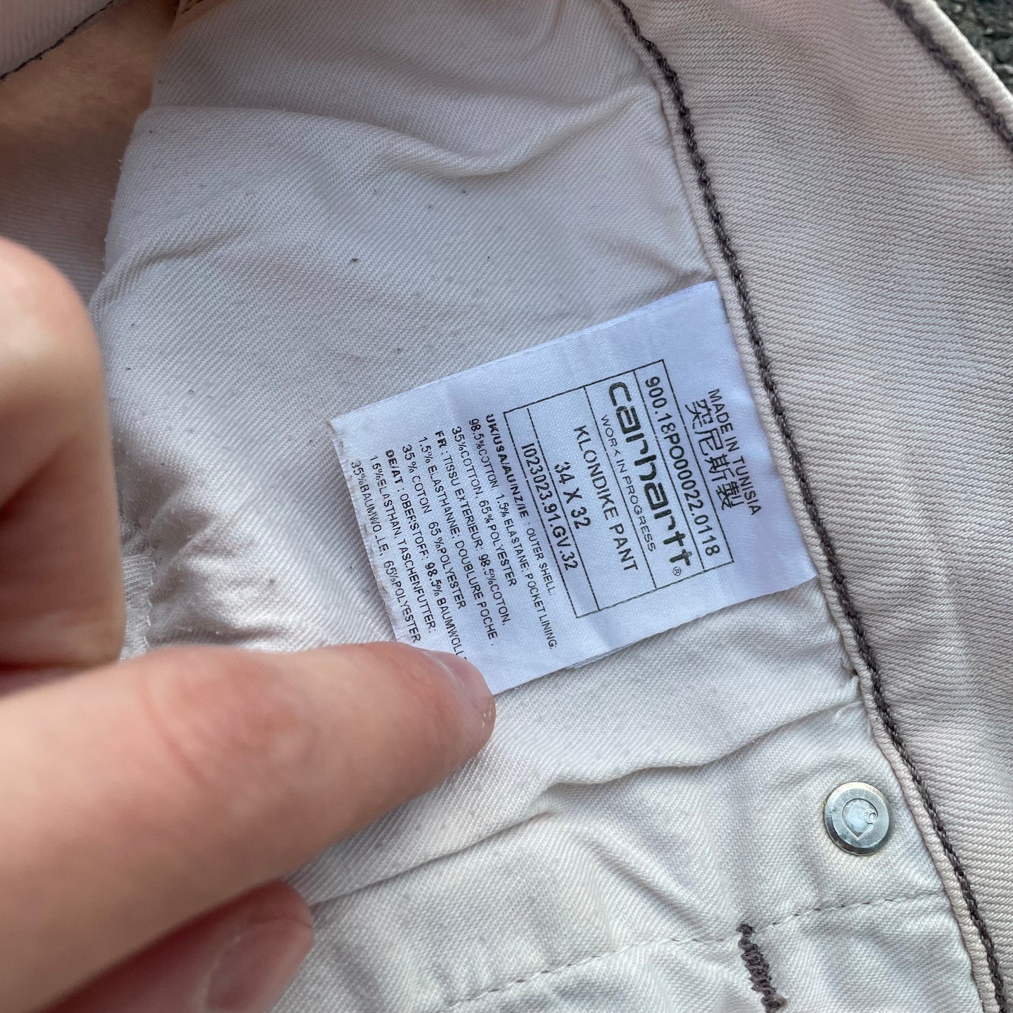 Custom Carhartt Phoenix Print Workwear Pants – White with Artwork | 1 of 1 Reworked Denim
