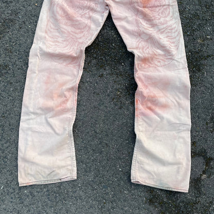 Custom Levi’s Two Tiger Print Jeans – Beige with Artwork | 1 of 1 Reworked Denim