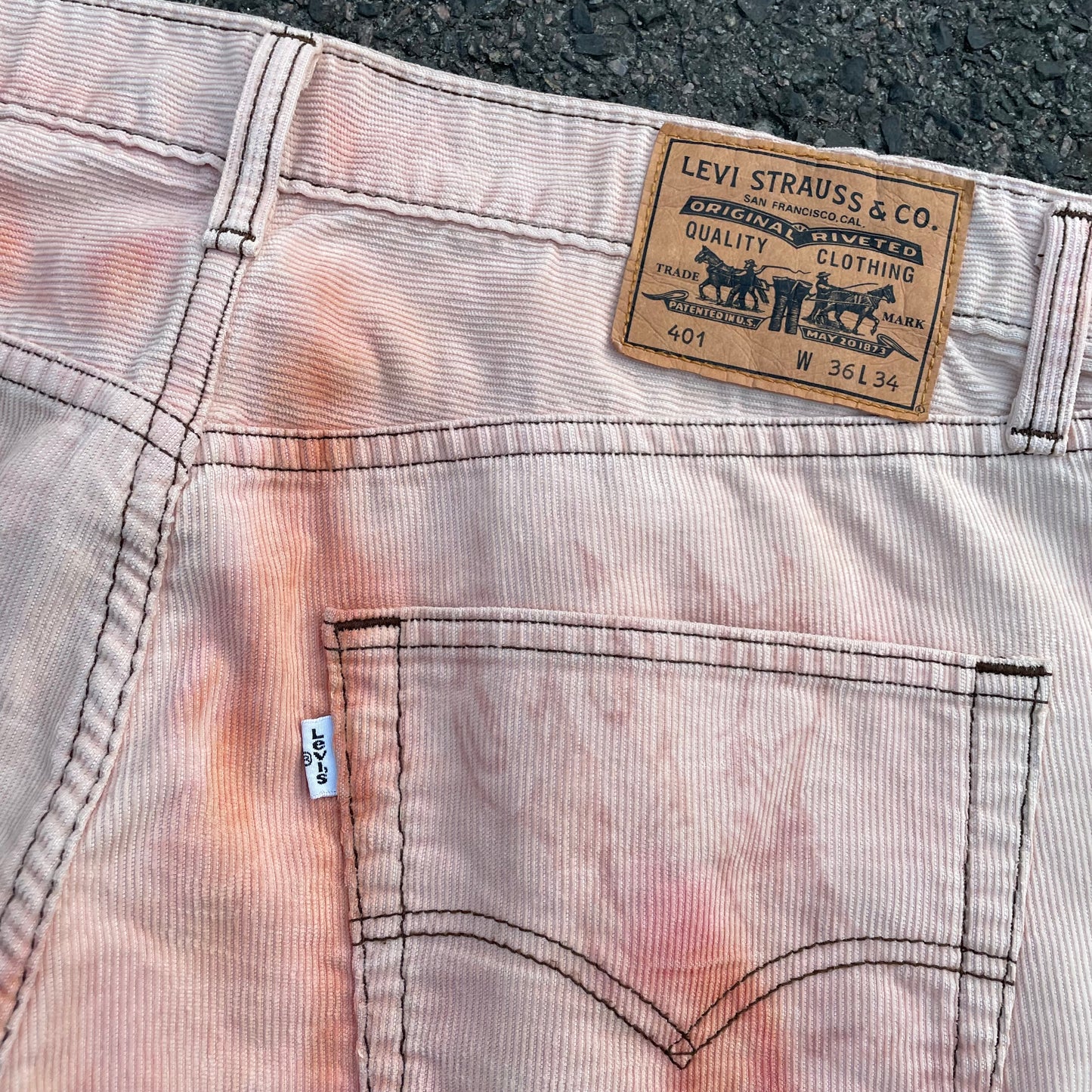 Custom Levi’s Two Tiger Print Jeans – Beige with Artwork | 1 of 1 Reworked Denim