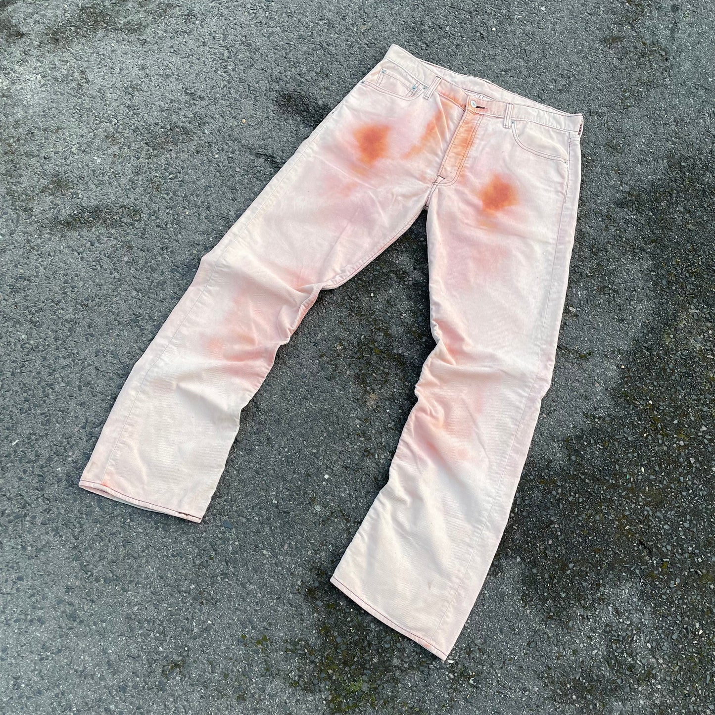 Custom Levi’s Two Tiger Print Jeans – Beige with Artwork | 1 of 1 Reworked Denim