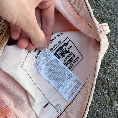 Custom Levi’s Two Tiger Print Jeans – Beige with Artwork | 1 of 1 Reworked Denim