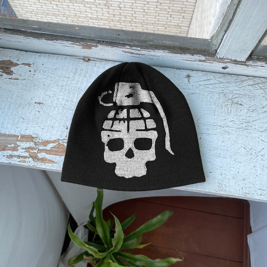 Streetwear Y2K Beanie Hat Grunge ALT Op!um SK8 Skull