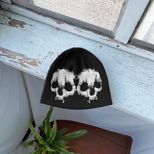 Streetwear Y2K Beanie Hat Grunge ALT Op!um SK8 skull