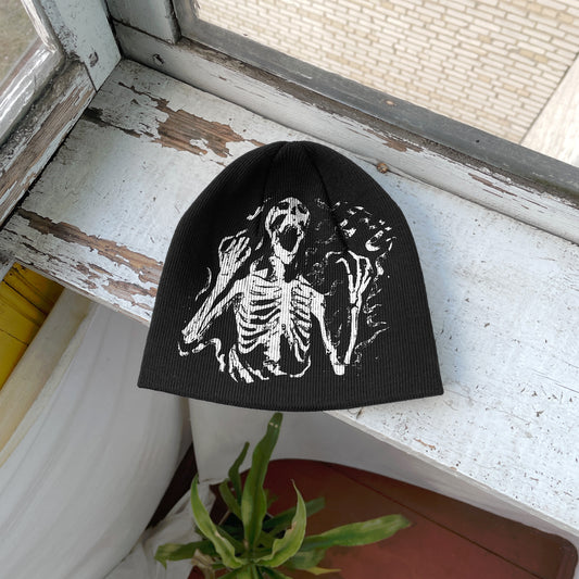 Streetwear Y2K Beanie Hat Grunge ALT Op!um SK8 skeleton