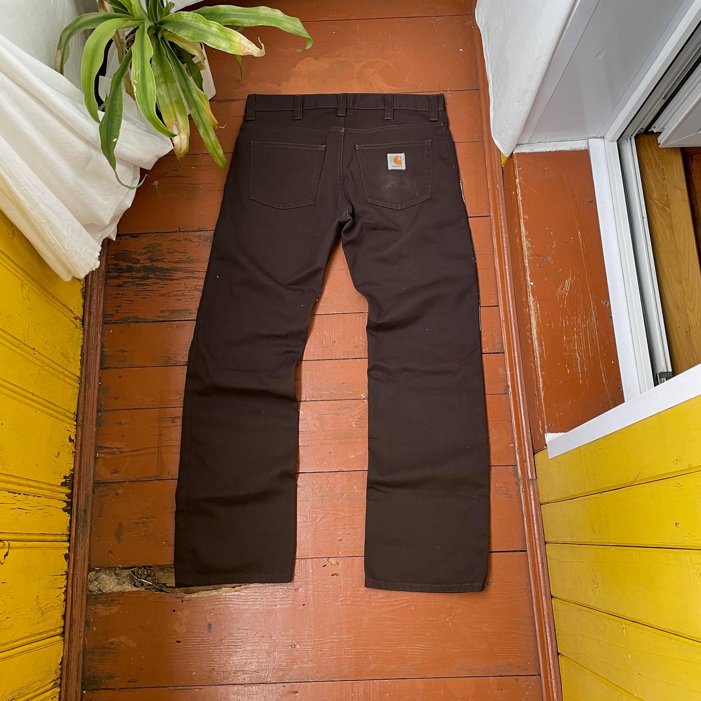 Custom Carhartt Snake Jeans – Handprinted White Serpent on Brown Denim | Alt Streetwear 1 of 1 Pants