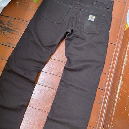 Custom Carhartt Snake Jeans – Handprinted White Serpent on Brown Denim | Alt Streetwear 1 of 1 Pants