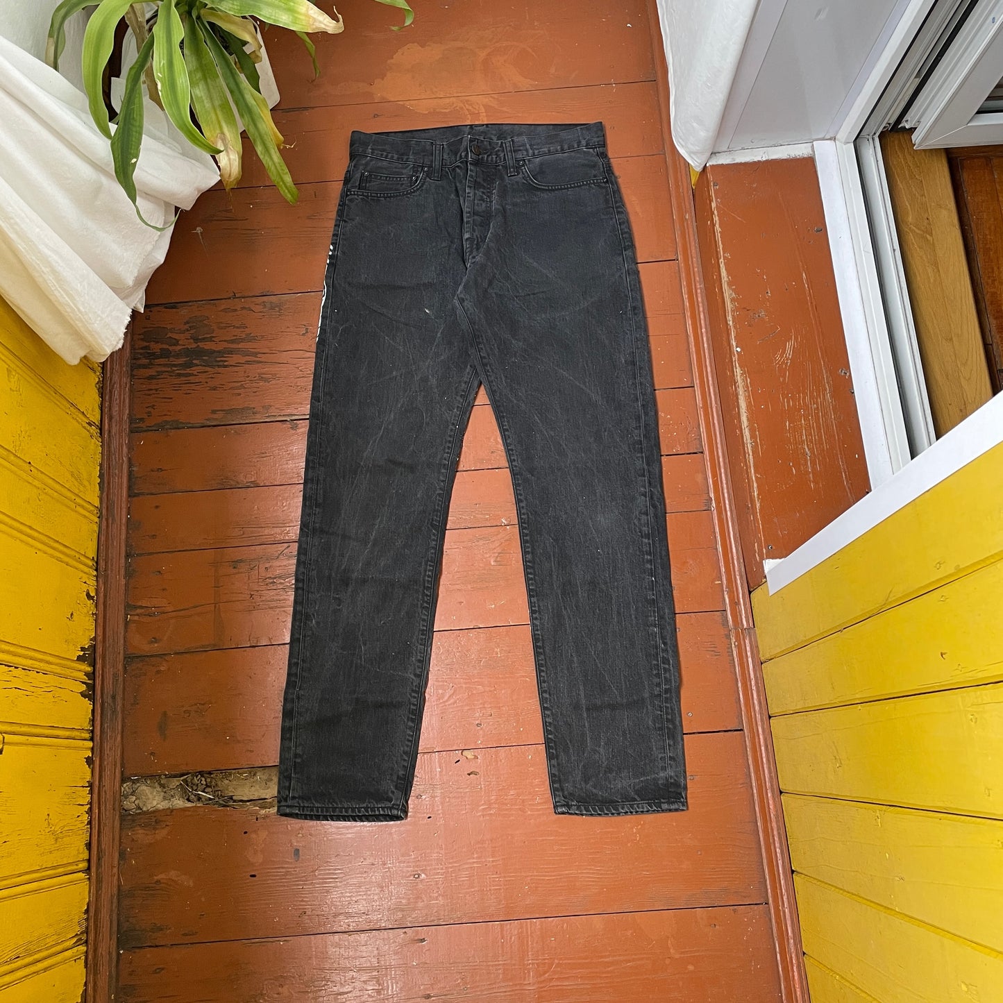Custom Carhartt Snake Jeans – White Serpent Print on Black Denim | Alt Streetwear 1 of 1 Reworked Pants