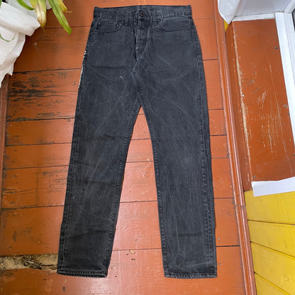 Custom Carhartt Snake Jeans – White Serpent Print on Black Denim | Alt Streetwear 1 of 1 Reworked Pants