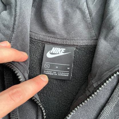 Custom Nike Tiger Hoodie – Black Zip-Up with White Tiger Art | Vintage Y2K 1 of 1
